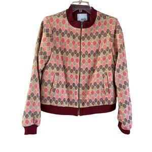 Chloe Oliver Geo Print Women's Boho Bomber Jacket Size S